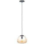 Brilliant Kaizen Suspension Luminaire Verre Suspension Luminaire Métal Noir Beige | 250mm - Convient pour 1x E27