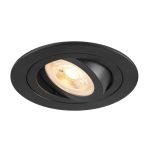 SLV New Tria 75 Spot Aluminium Noir Rond | Diamètre 75mm - Convient pour 1x GU10 
