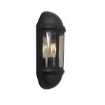 Ansell LED Wall Light Latina Half Lantern Black - Suitable for E27 up to 42W | IP65