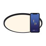 Nordlux Oja Smart 60 Plafonnier Métal Noir 30W 3500lm - 827-865 Variable Blanc | 600mm - Wifi et Bleutooth Dimmable