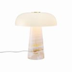 DFTP by Nordlux Lampe De Chevet Glossy Marbre et Verre Rose | 220mm - Convient pour 1x E14