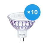 Lot 10x Philips Master Value LED Spot GU5.3 MR16 5.8W 490lm 60D - 940 Blanc Froid | Meilleur rendu des couleurs - Dimmable - Équivalent 35W
