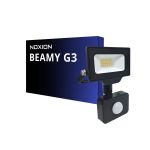 Noxion Projecteur LED Beamy G3.1 Noir 10W 1100lm 100D - 830 Blanc Chaud | IP44 - Détecteur de Mouvement et de Lumière - Symétrique 