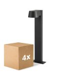 Lot 4x D'Lite Lampadaire extérieur Lira Noir 7W 600lm 830 Blanc Chaud | IP54
