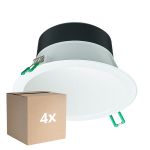 Lot 4x Philips Downlight LED Coreline DN142B Aluminium Blanc 9.8W 1200lm 60D - 840 Blanc Froid | Diamètre 155mm - IP20 - Blanc Réflecteur