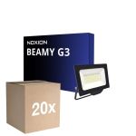 Lot 20x Noxion Projecteur LED Beamy G3.1 Noir 50W 5500lm 110D - 830 Blanc Chaud | IP65 - Symétrique 
