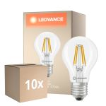 Lot 10x Ledvance Classic LED E27 Poire Filament Claire 3.4W 470lm - 827 Blanc Très Chaud | Équivalent 40W