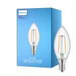 Philips Corepro LED Bougie E14 Filament Claire 2W 250lm – 827 – Blanc Très Chaud | Équivalent 25W