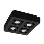 Eglo Plafond Spot Mendoza Acier Noir 18.8W 1380lm - 830 Blanc Chaud | Dimmable - Convient pour GU10