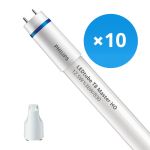 Lot 10x Philips Tube LED T8 MASTER (EM/Direct 230V) High Output 12.5W 2000lm - 830 Blanc Chaud | 120cm - Équivalent 36W