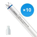 Lot 10x Philips Tube LED T8 MASTER (EM/Direct 230V) High Output 8W 1050lm - 840 Blanc Froid | 60cm - Équivalent 18W