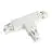 Connecteur triphasé Terre droit forme T - Blanc