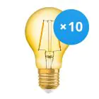 Lot 10x Osram Vintage 1906 LED E27 Poire Filament Dorée 2.5W 220lm - 824 Blanc Très Chaud | Équivalent 25W