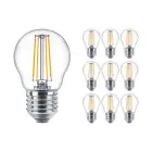 Lot 10x Philips Corepro LED Lustre E27 Boule Filament Claire 4.3W 470lm - 827 Blanc Très Chaud | Équivalent 40W