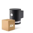 Lot 4x D'Lite Applique Murale Solis Solar Noir Up & Down - 830 Blanc Chaud | IP54 - Détecteur De Mouvement