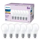 Lot 6x Philips Ampoule LED E27 Poire Dépolie 7W 806lm - 827 Blanc Très Chaud