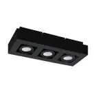 Eglo Plafond Spot Mendoza Acier Noir 14.1W 1035lm - 830 Blanc Chaud | Dimmable - Convient pour GU10
