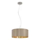 Eglo Suspension Luminaire Maserlo Acier Nickel Satiné | Convient pour 3x E27