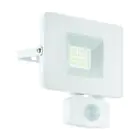 Eglo Applique Murale Faedo 3 Aluminium Blanc 21W 2300lm - 850 Blanc Froid | IP44 - Détecteur De Mouvement