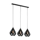 Eglo Suspension Luminaire Carlton 5 Acier Noir | IP20 - Convient pour 3x E27 