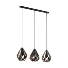 Eglo Suspension Luminaire Carlton 1 Noir, Cuivre | Convient pour 3x E27