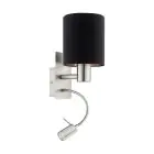 Eglo Applique Murale Pasteri Acier Nickel Satiné 40 | IP20 - Incl. Spot et Excl. 1x E27