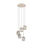 Eglo Suspension Luminaire Romazzina Acier Sablonneux | Convient pour 5x E27